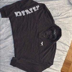 Cropped hoodie, button up